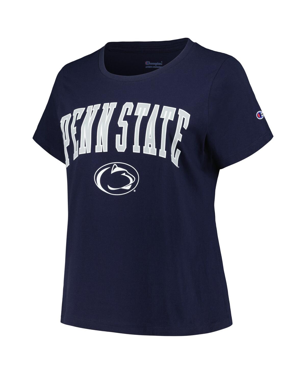 Shop Profile Women's  Navy Penn State Nittany Lions Plus Size Arch Over Logo Scoop Neck T-shirt
