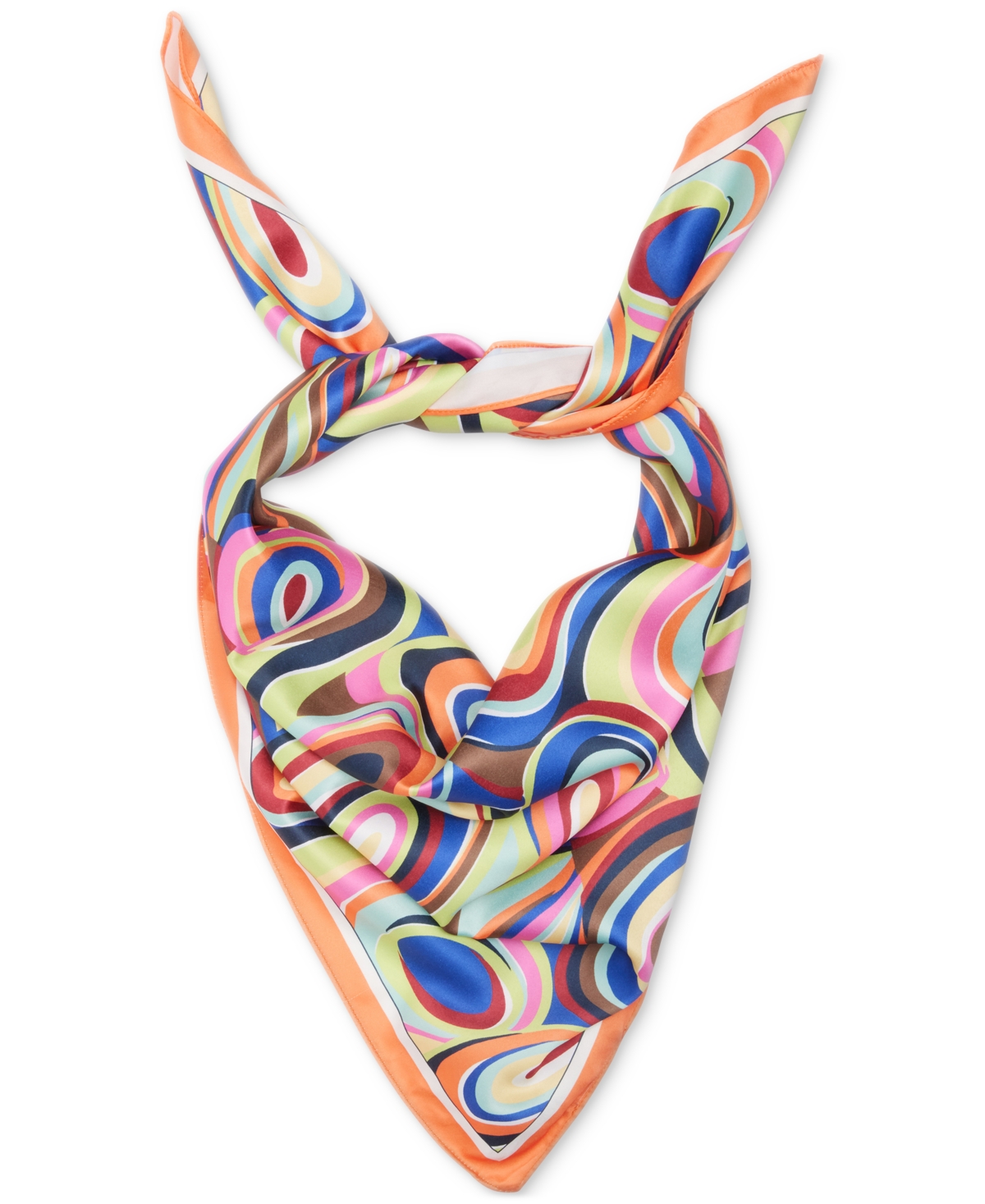 Women's Psychedelic-Print Square Scarf - Flame