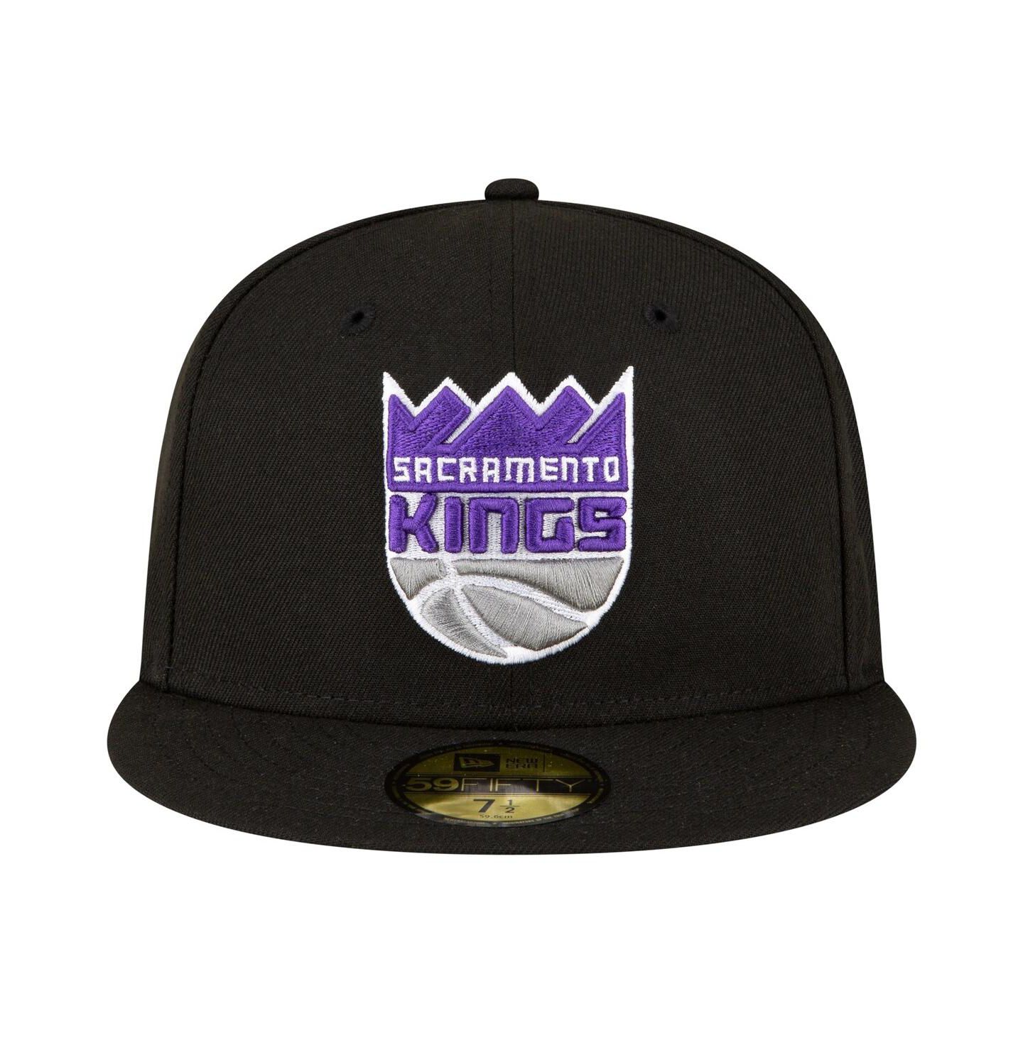 Мужская кепка New Era Black Sacramento Kings 59FIFTY Fitted Hat — фото 2