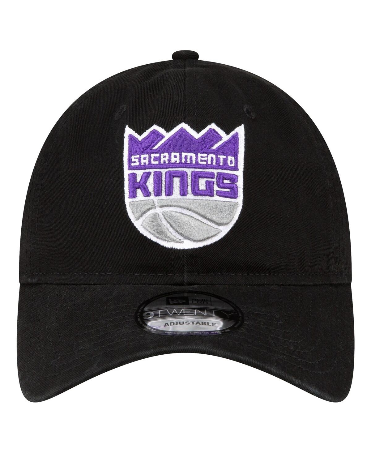 NEW ERA MEN'S NEW ERA BLACK SACRAMENTO KINGS TEAM 2.0 9TWENTY ADJUSTABLE HAT 