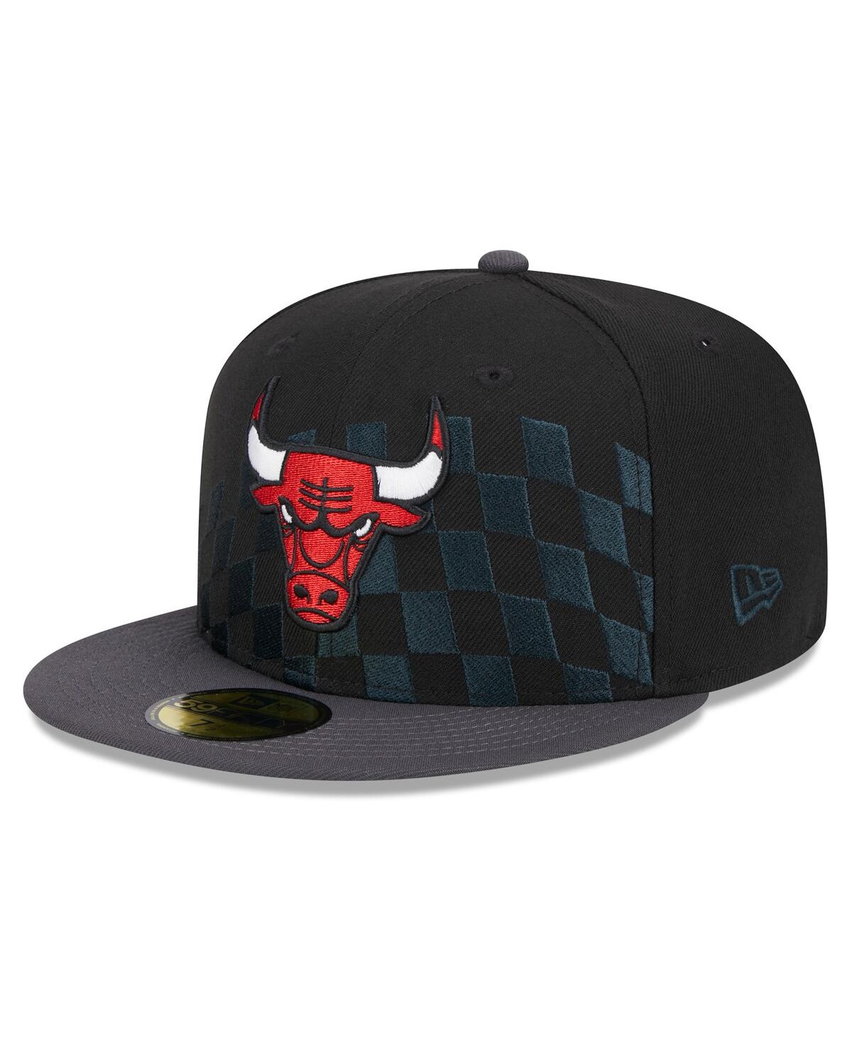 Shop New Era Men's  Black Chicago Bulls 2024 Nba All-star Game Rally Drive Checkerboard 59fifty Crown Fitt