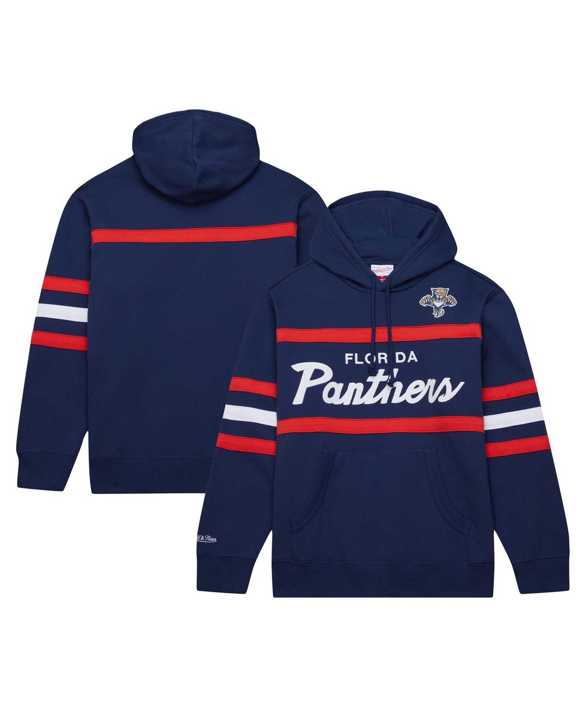 Men's Mitchell & Ness Navy Florida Panthers Head Coach Pullover Hoodie - Navy