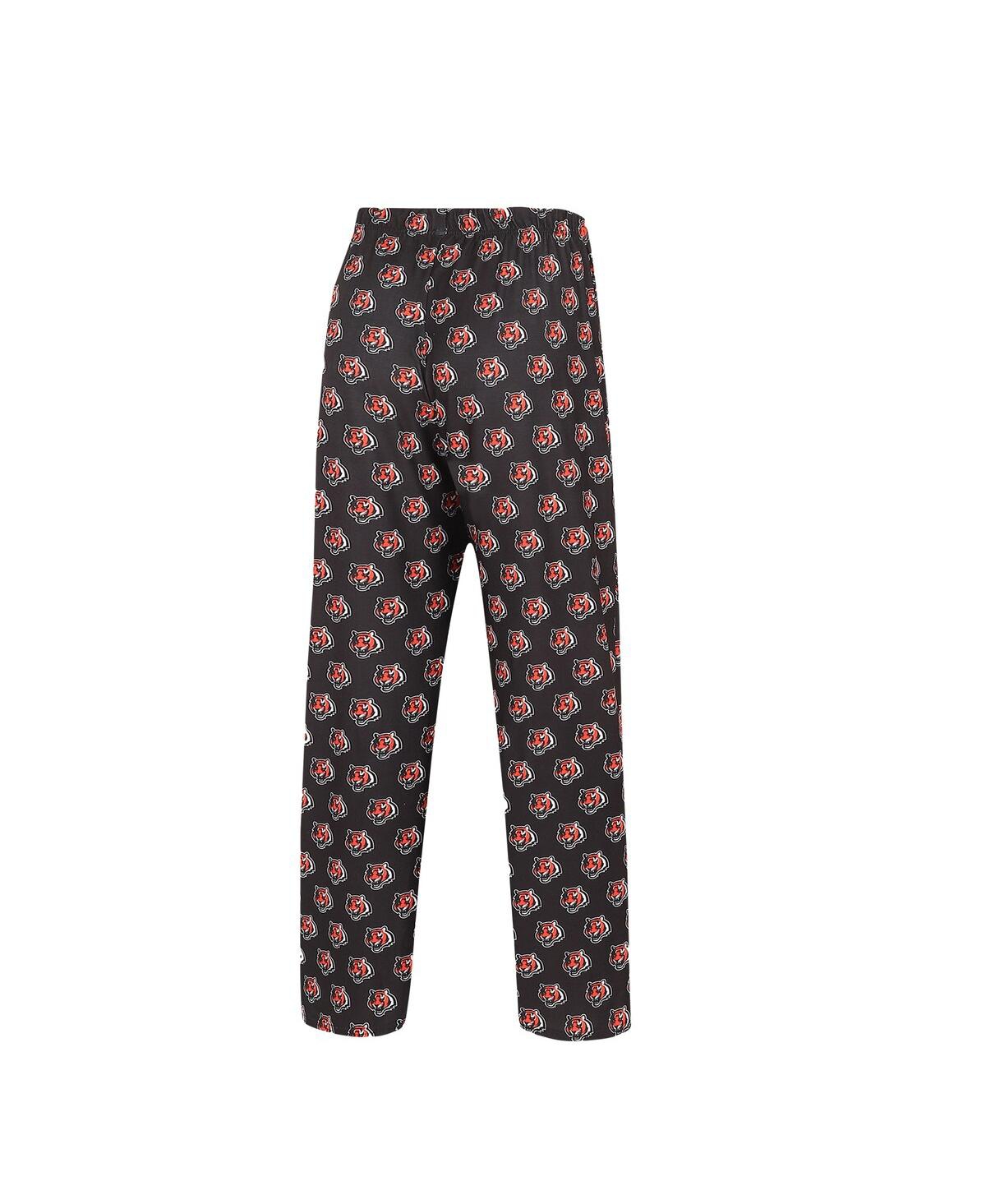Concepts Sport Women's  Black Cincinnati Bengals Gauge Allover Print Sleep Pants In Black
