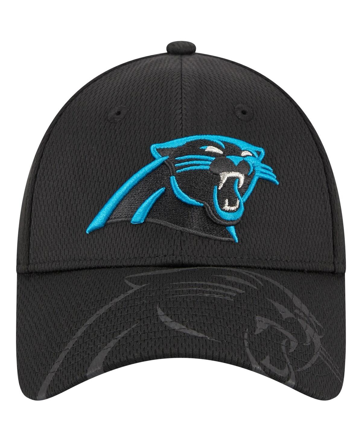 Men's New EraCarolina Panthers Top Visor 9FORTY Adjustable Hat - Black
