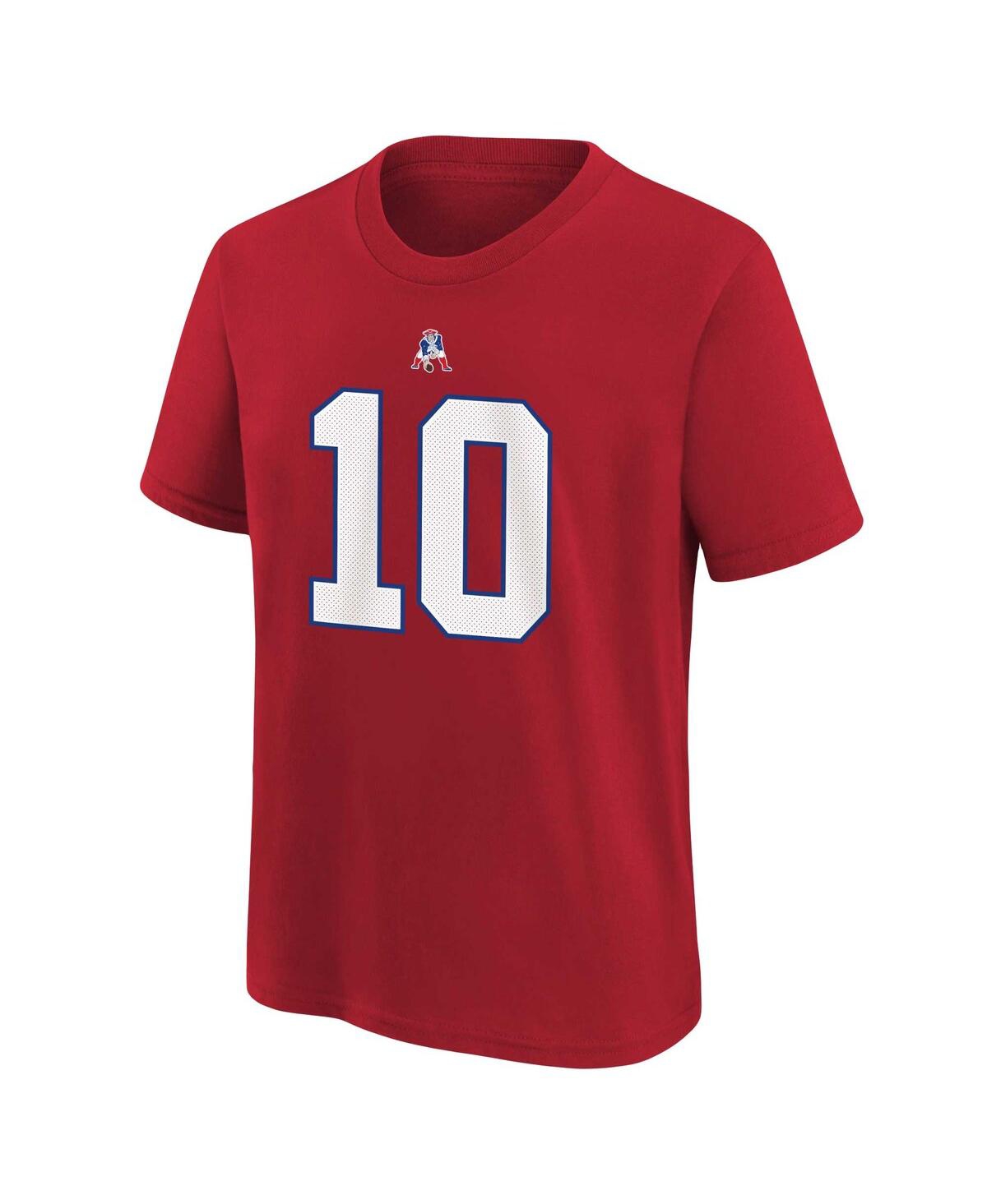 Shop Nike Big Boys And Girls  Mac Jones Red New England Patriots Player Name And Number T-shirt