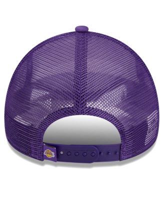 Men's White Los Angeles Lakers Lift Pass Foam Front Trucker 9FORTY Adjustable Hat