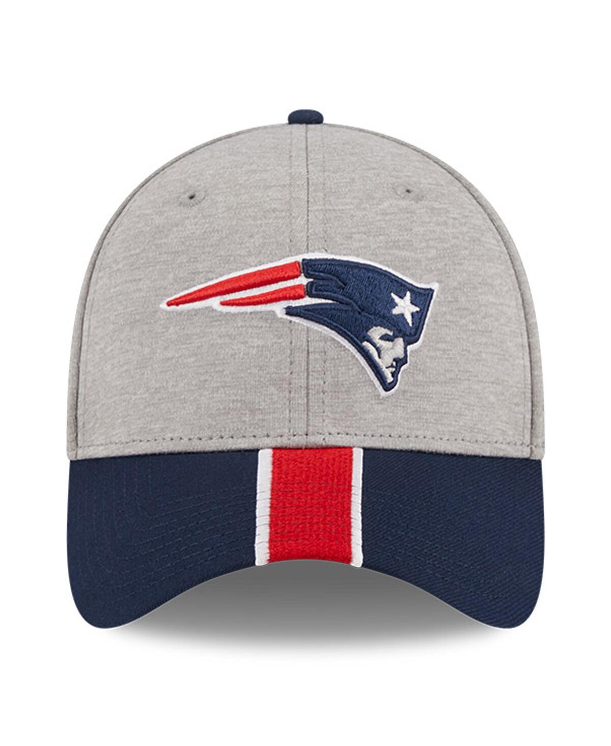Men's New Era Navy New England Patriots Striped 39THIRTY Flex Hat - Navy