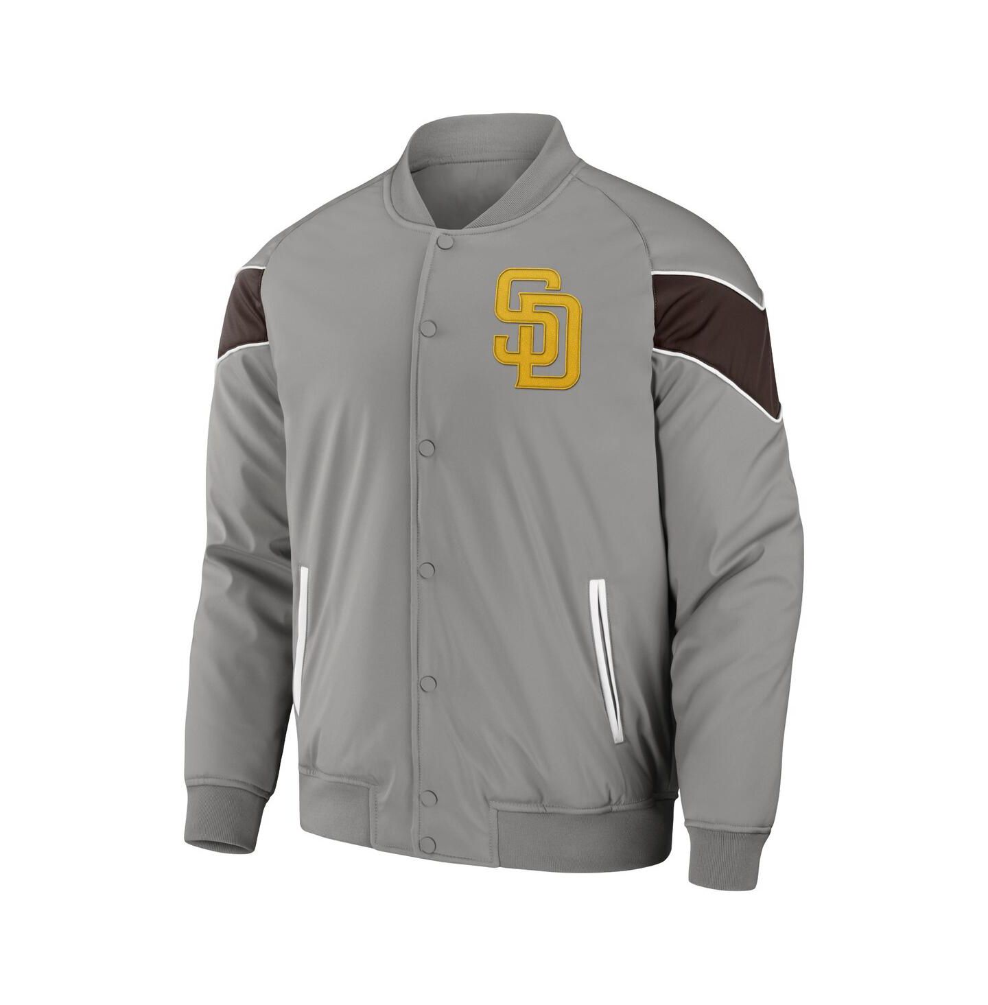 Мужская куртка Fanatics Darius Rucker Collection by Gray San Diego Padres Baseball Raglan Full-Snap — фото 3