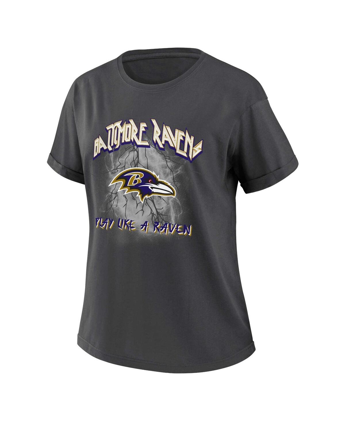 Shop Wear By Erin Andrews Women's  Charcoal Baltimore Ravens Boyfriend T-shirt