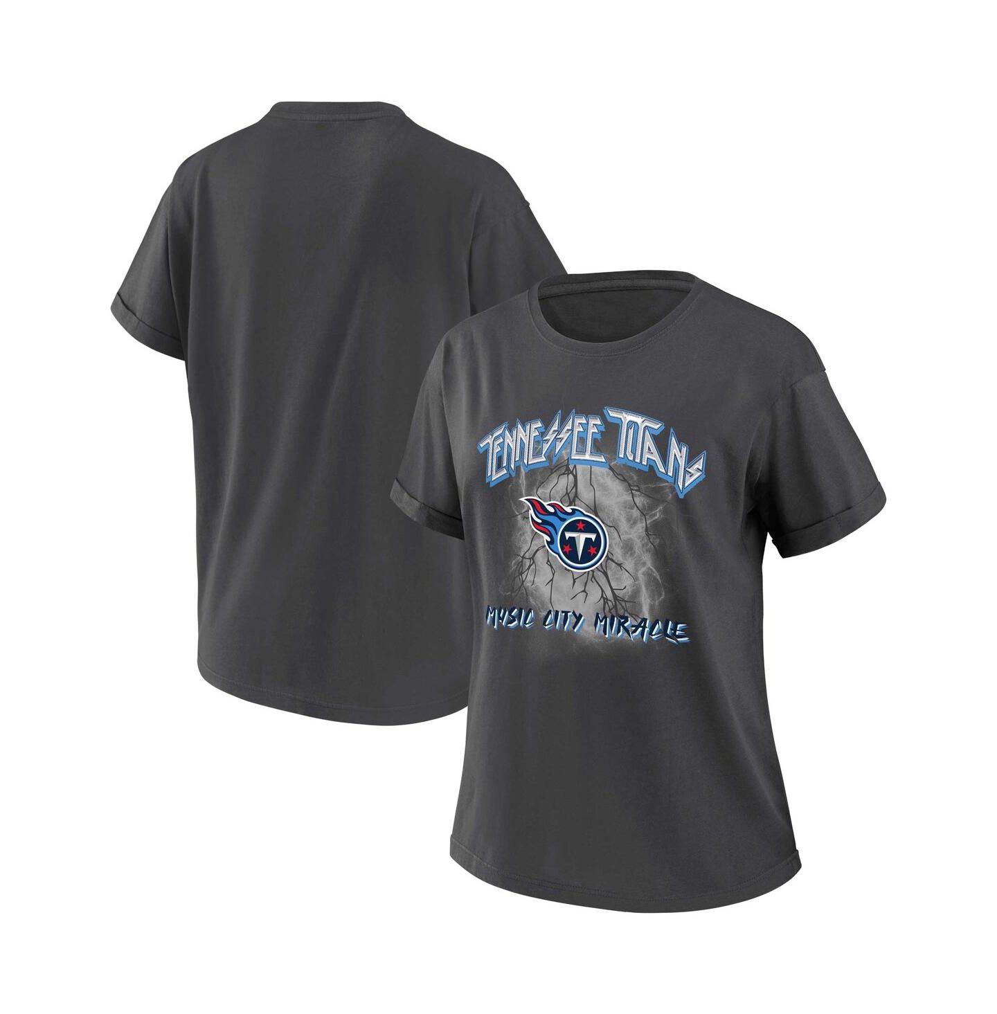 Женская футболка WEAR by Erin Andrews Charcoal Tennessee Titans Boyfriend — фото 1