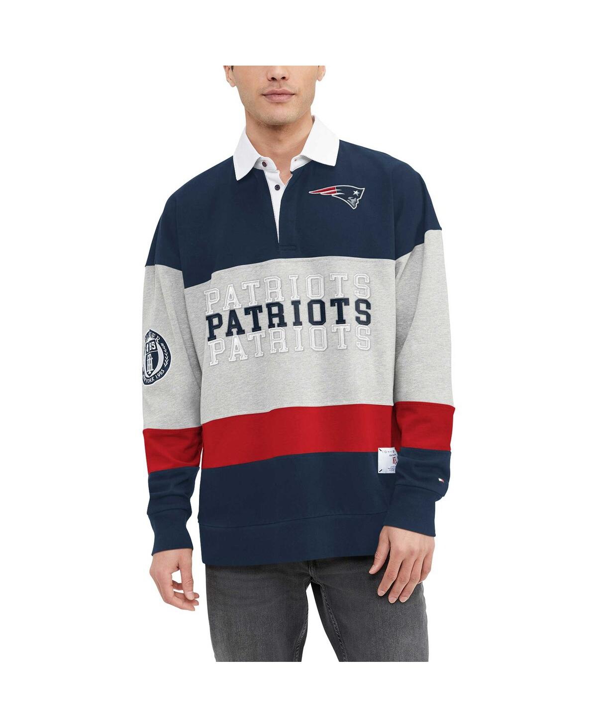 Shop Tommy Hilfiger Men's  Navy New England Patriots Connor Oversized Rugby Long Sleeve Polo Shirt