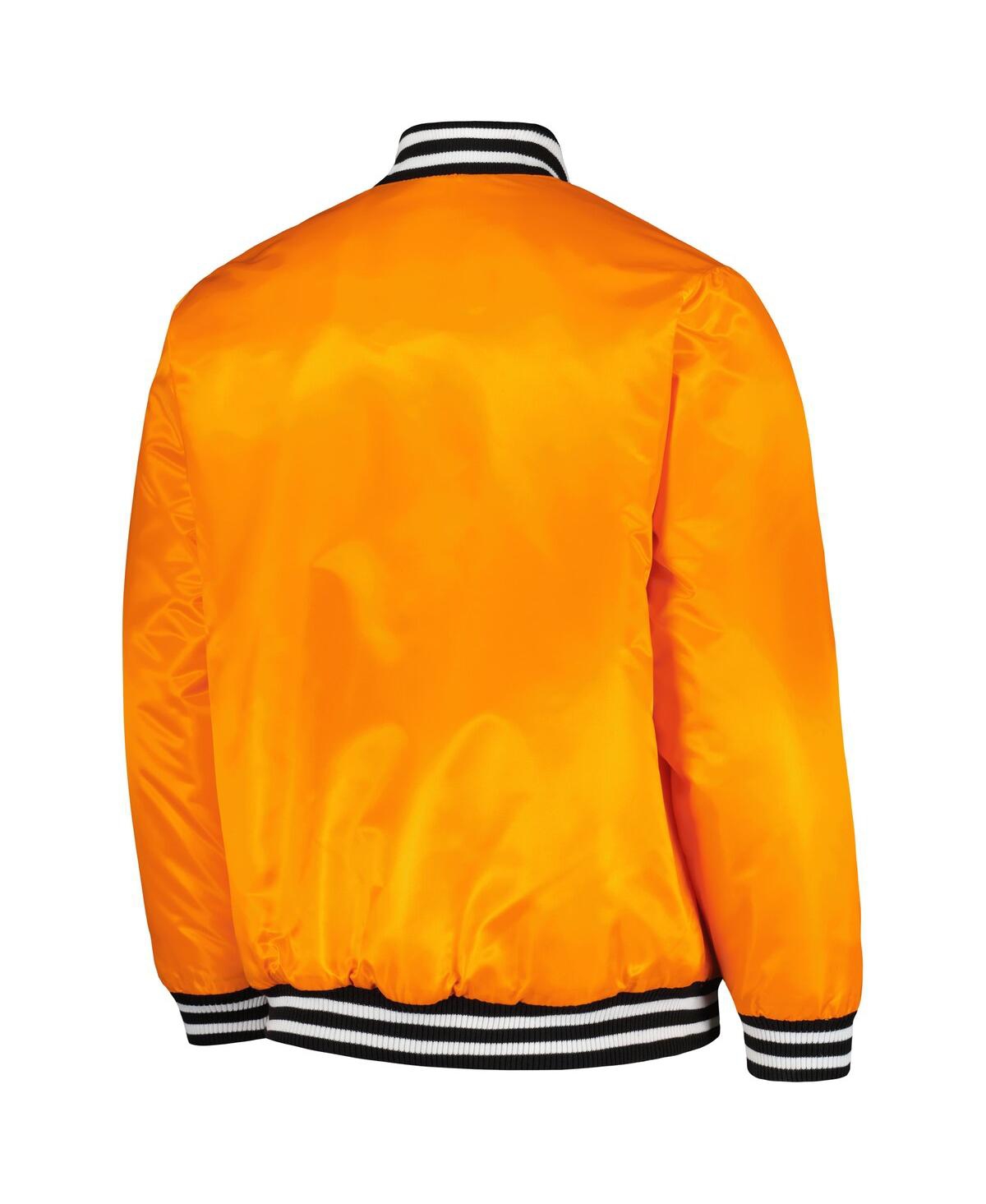 Starter Men's  Orange New York Mets Cross Bronx Fashion Satin Full-snap Varsity Jacket In Orange