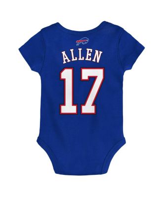 Baby Boys and Girls Josh Allen Royal Buffalo Bills Mainliner Player Name and Number Bodysuit