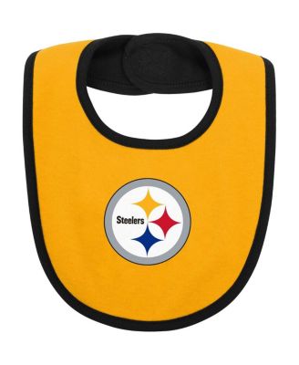 Baby Boys and Girls Black, Gold Pittsburgh Steelers Home Field Advantage Three-Piece Bodysuit, Bib and Booties Set