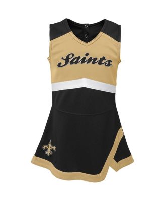 Baby Girls Black New Orleans Saints Cheer Captain Jumper Dress
