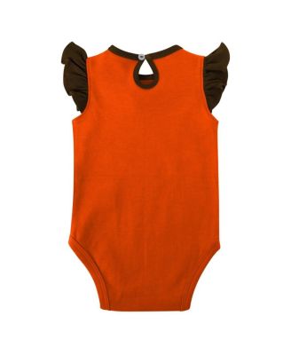 Baby Girls Brown, Orange Cleveland Browns Spread the Love 2-Pack Bodysuit Set