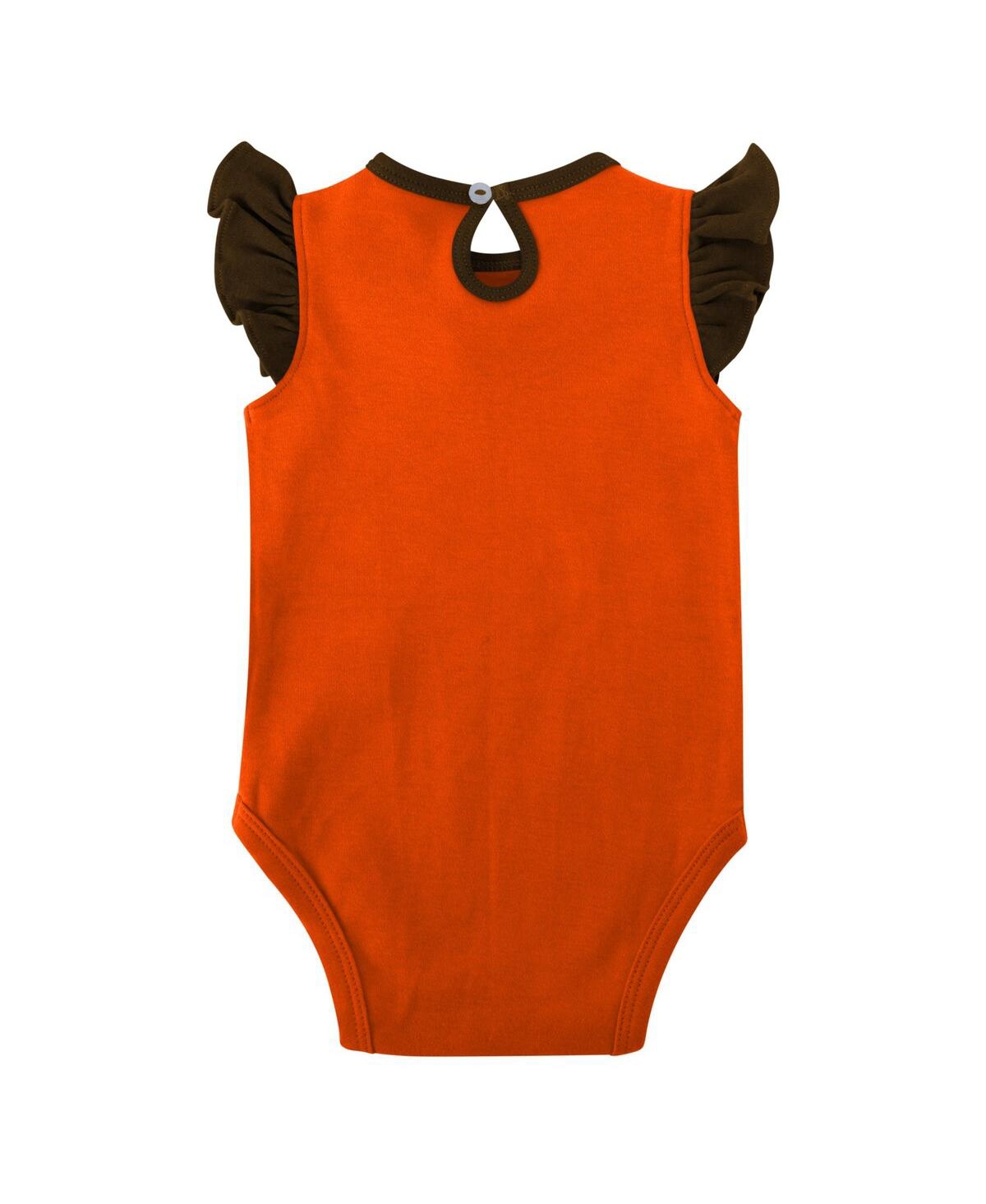 Baby Girls Orange Cleveland Browns Spread the Love 2-Pack Bodysuit Set - Orange