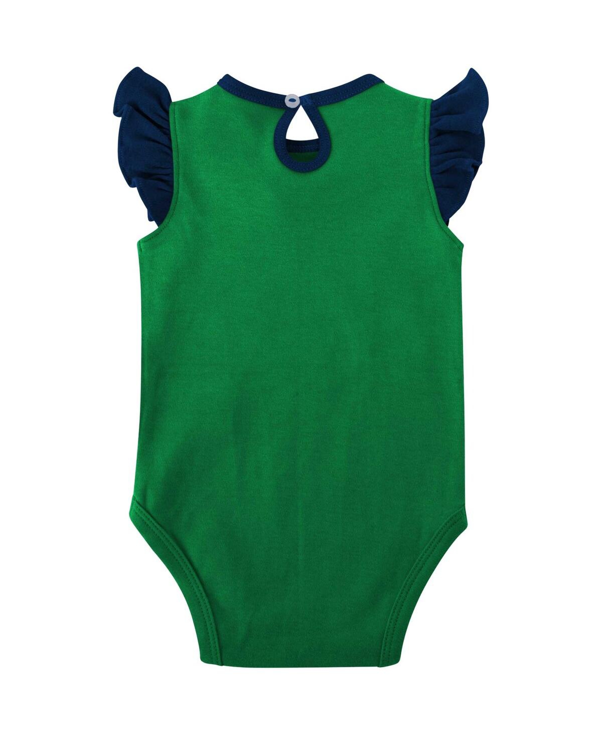 Baby Girls Green Notre Dame Fighting Irish Spread the Love 2-Pack Bodysuit Set - Green