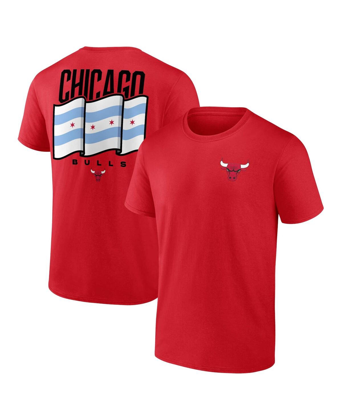 Shop Fanatics Men's  Red Chicago Bulls Hometown Originals Clutch T-shirt