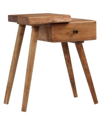 Bedside Table Solid Acacia Wood 17.7"x12.6"x21.7"