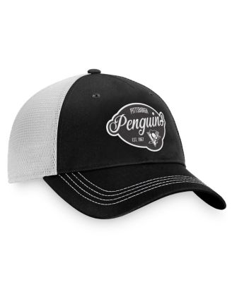 Women's Black, White Pittsburgh Penguins Fundamental Trucker Adjustable Hat