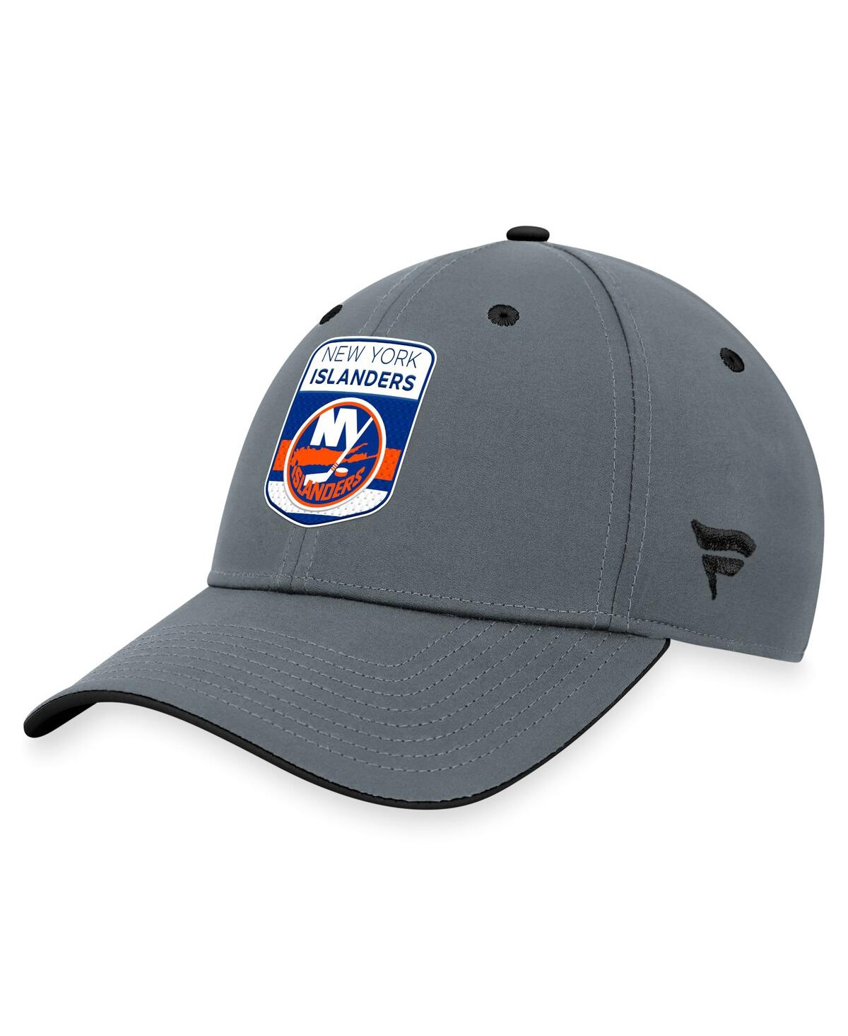 Shop Fanatics Men's  Gray New York Islanders Authentic Pro Home Ice Flex Hat