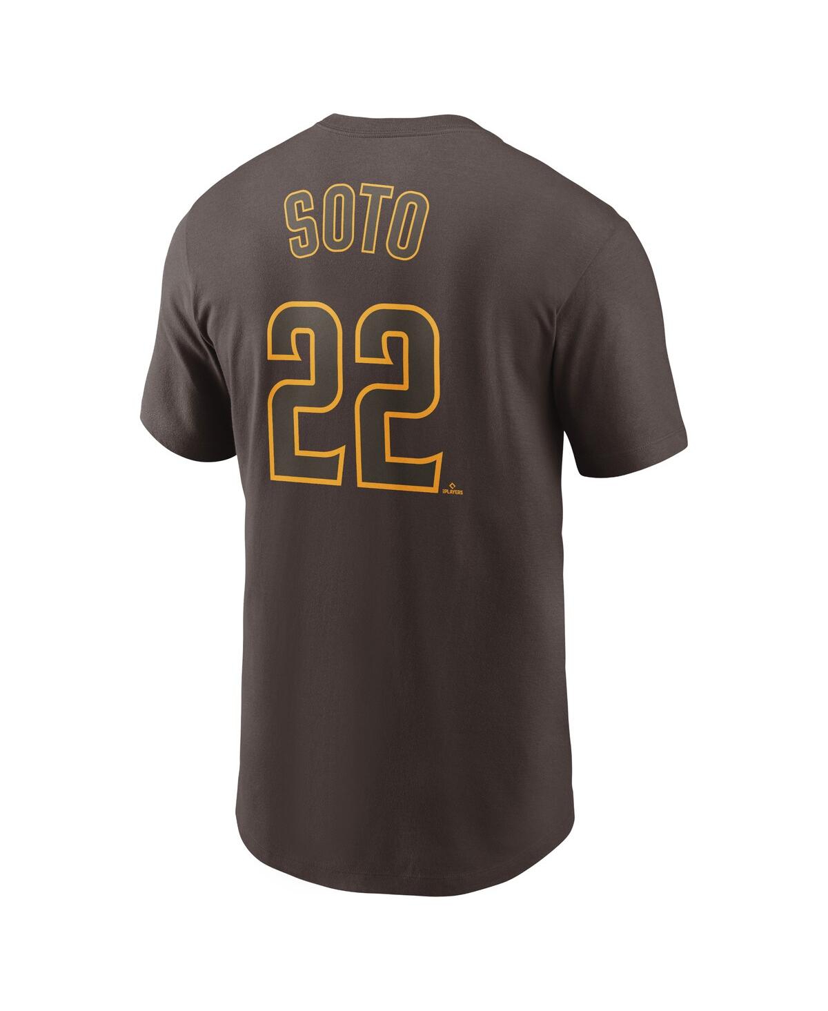 Shop Nike Men's  Juan Soto Brown San Diego Padres Name And Number T-shirt