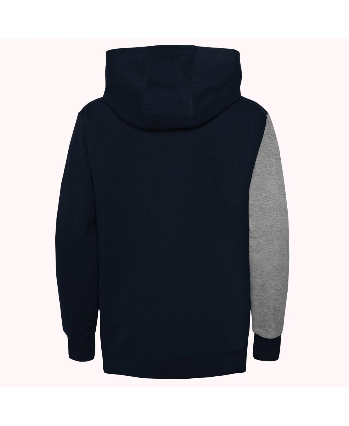 Outerstuff Little Boys And Girls Gray, Deep Sea Blue Seattle Kraken Unrivaled Pullover Hoodie In Gray,deep Sea Blue