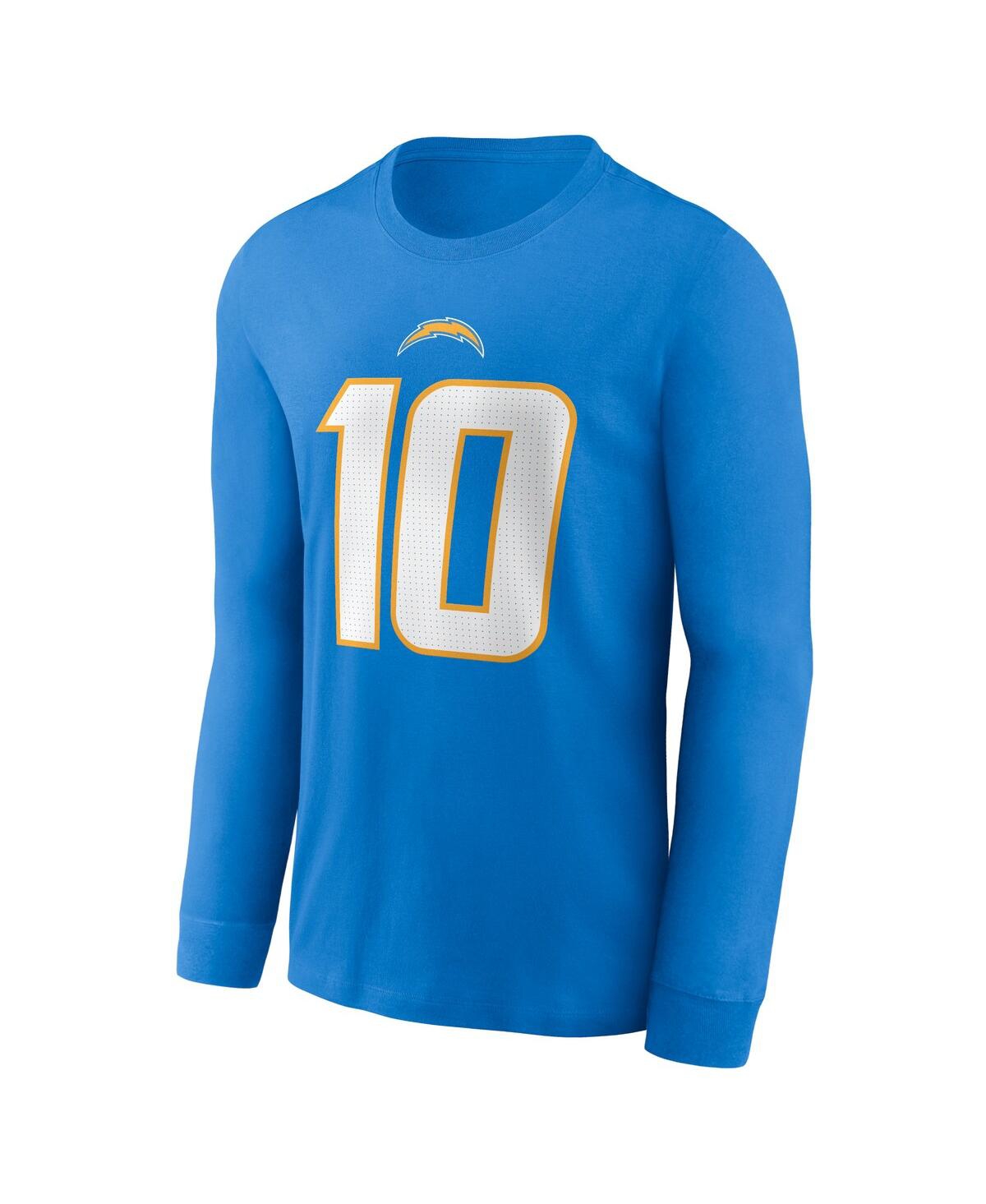 Men's Nike Justin HerbertLos Angeles Chargers Player Name and Number Long Sleeve T-shirt - Powder Blue