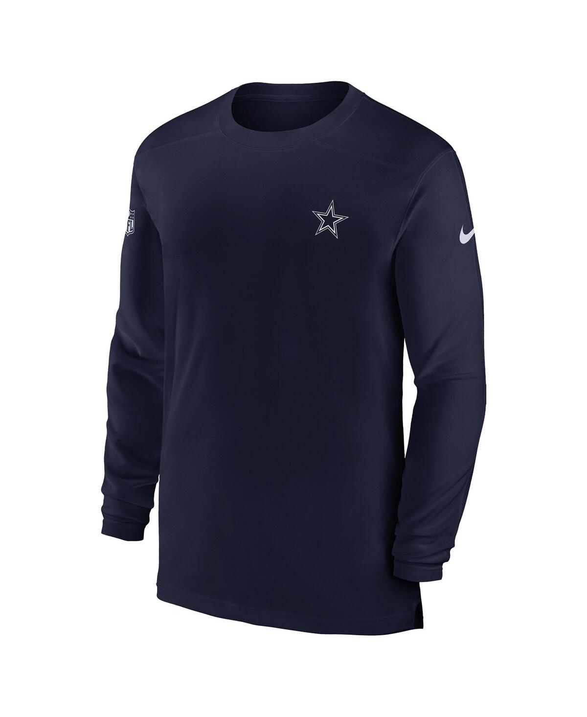 Men's NikeDallas Cowboys Sideline Coach Performance Long Sleeve T-shirt - Navy
