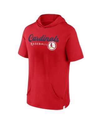 Men's Red St. Louis Cardinals Offensive Strategy Short Sleeve Pullover Hoodie