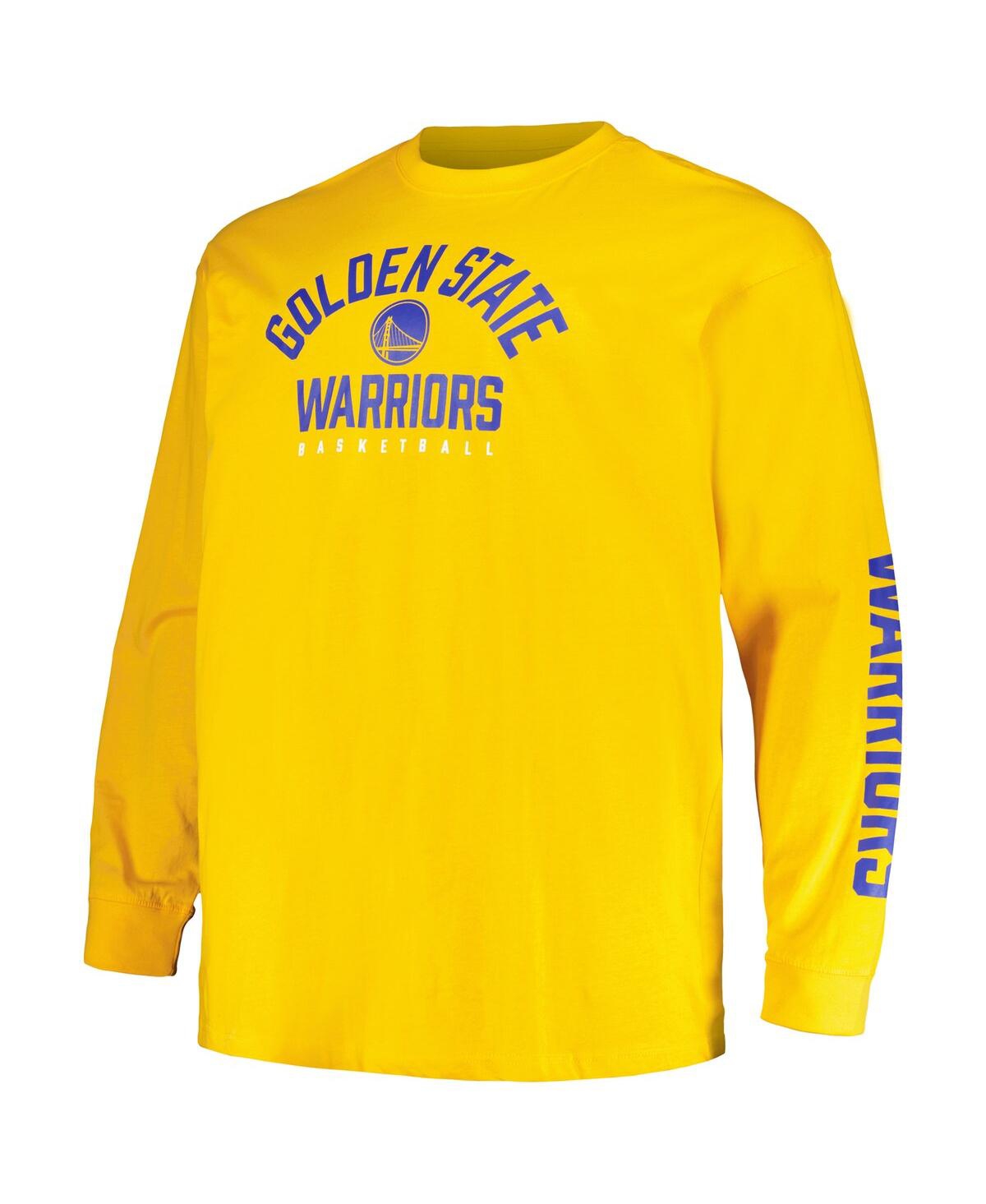 Fanatics Men's  Royal, Gold Golden State Warriors Big And Tall Short Sleeve And Long Sleeve T-shirt S In Royal,gold