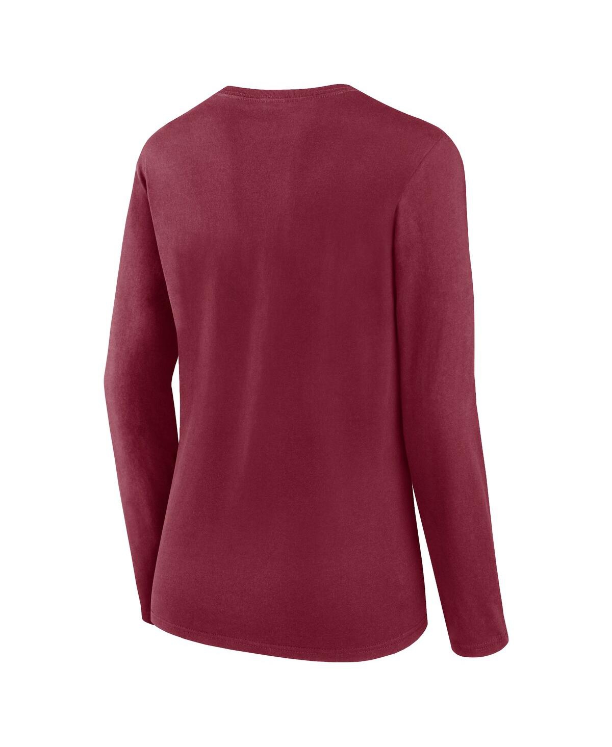 Shop Fanatics Women's  Burgundy Washington Commanders Plus Size Foiled Play Long Sleeve T-shirt
