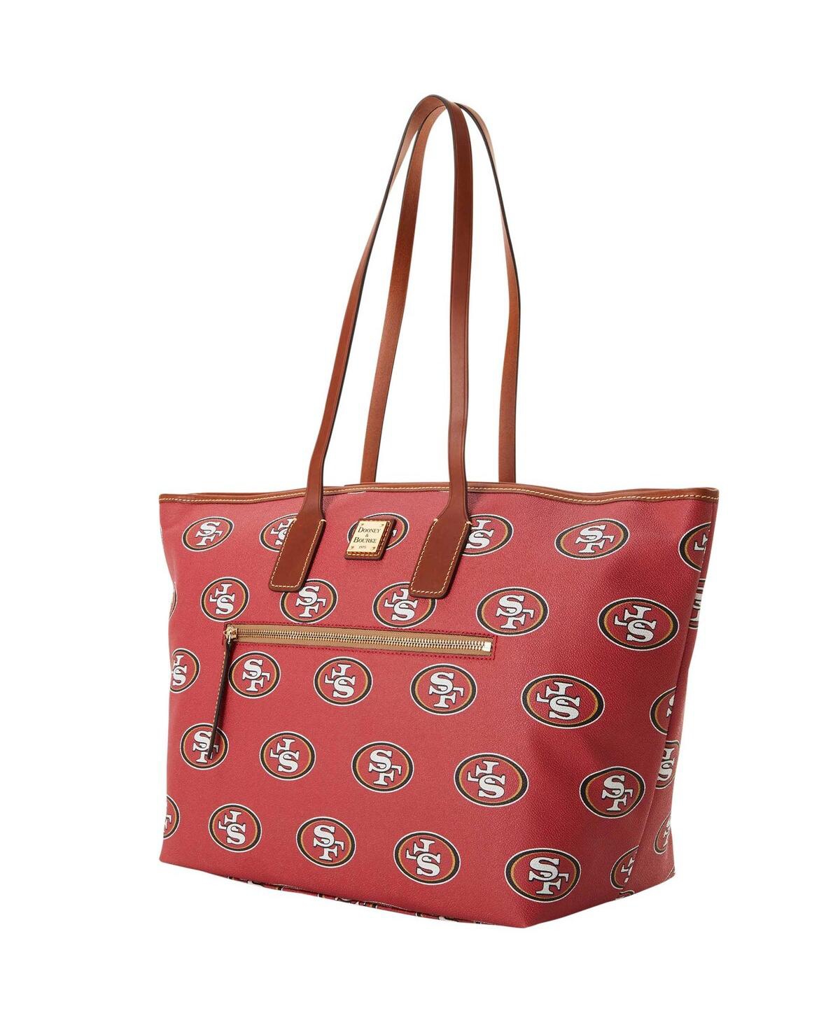 Shop Dooney & Bourke Women's  San Francisco 49ers Sporty Monogram Large Zip Tote Bag In Red
