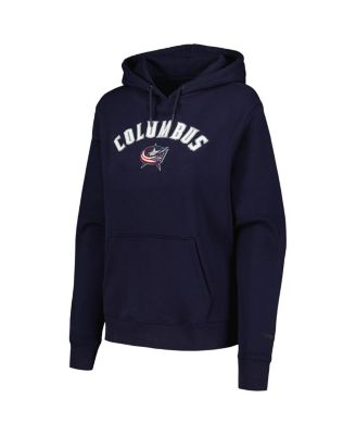 Women's Navy Columbus Blue Jackets Classic Chenille Pullover Hoodie