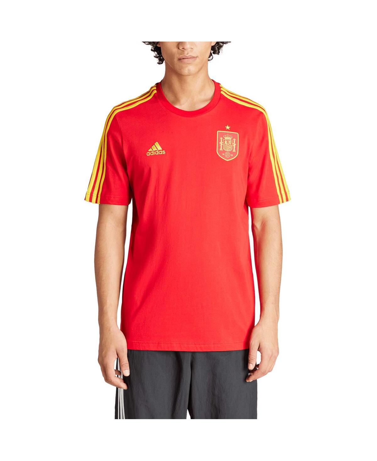Shop Adidas Originals Men's Adidas Red Spain National Team Dna Three-stripe T-shirt