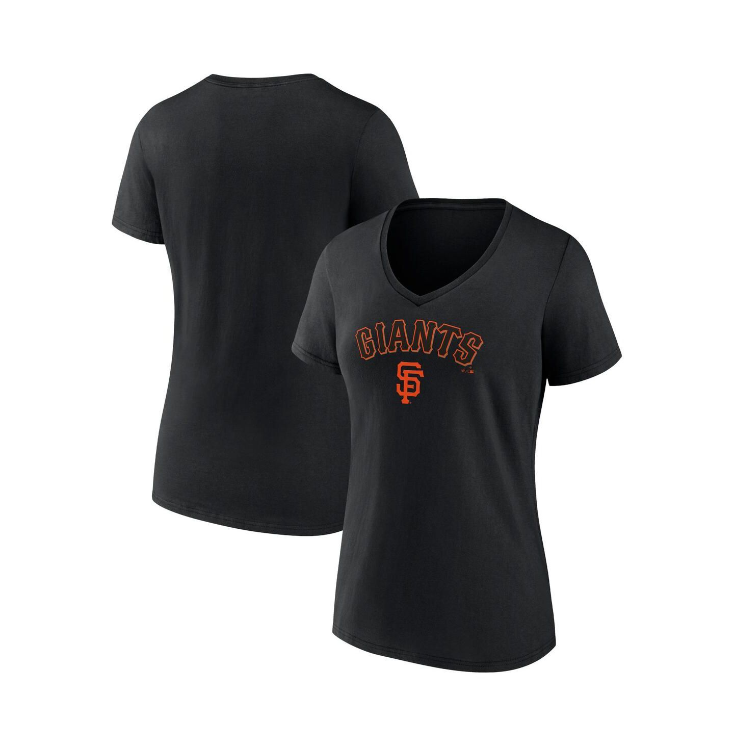 Женская футболка Fanatics Black San Francisco Giants Team Lockup V-Neck — фото 1