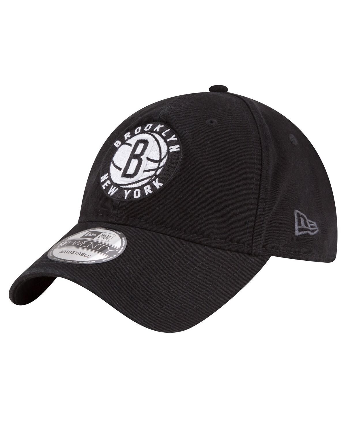 New Era Men's  Black Brooklyn Nets Team 2.0 9twenty Adjustable Hat In Black