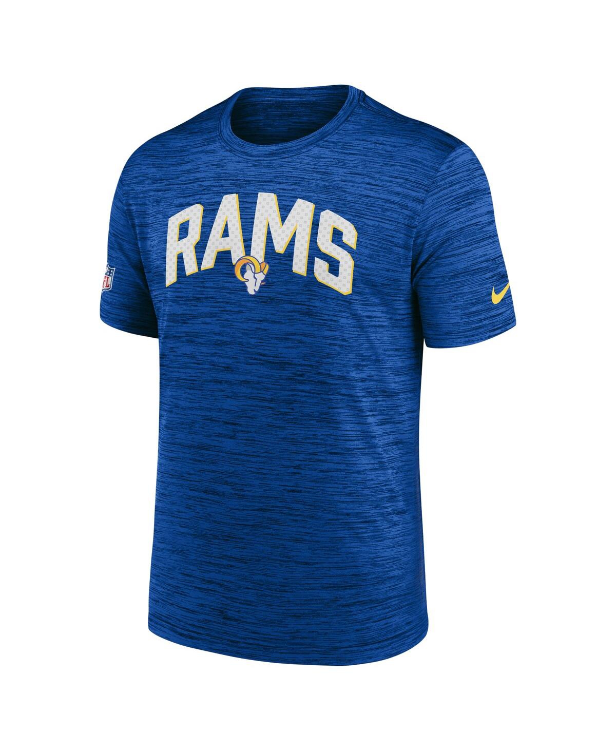 Shop Nike Men's  Royal Los Angeles Rams Sideline Velocity Athletic Stack Performance T-shirt
