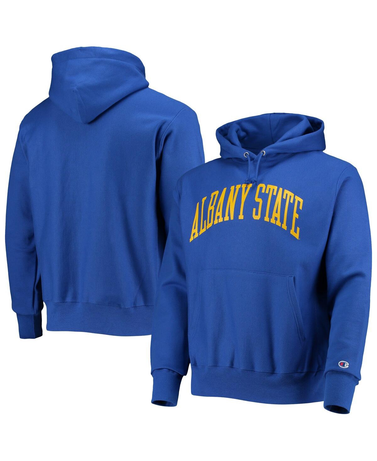 CHAMPION MEN'S CHAMPION ROYAL ALBANY STATE GOLDEN RAMS TALL ARCH PULLOVER HOODIE