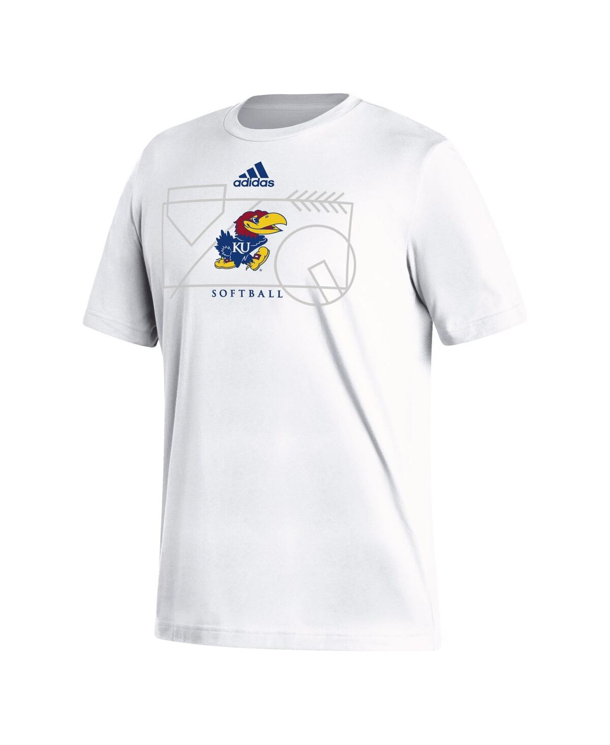 Shop Adidas Originals Men's Adidas White Kansas Jayhawks Locker Lines Softball Fresh T-shirt