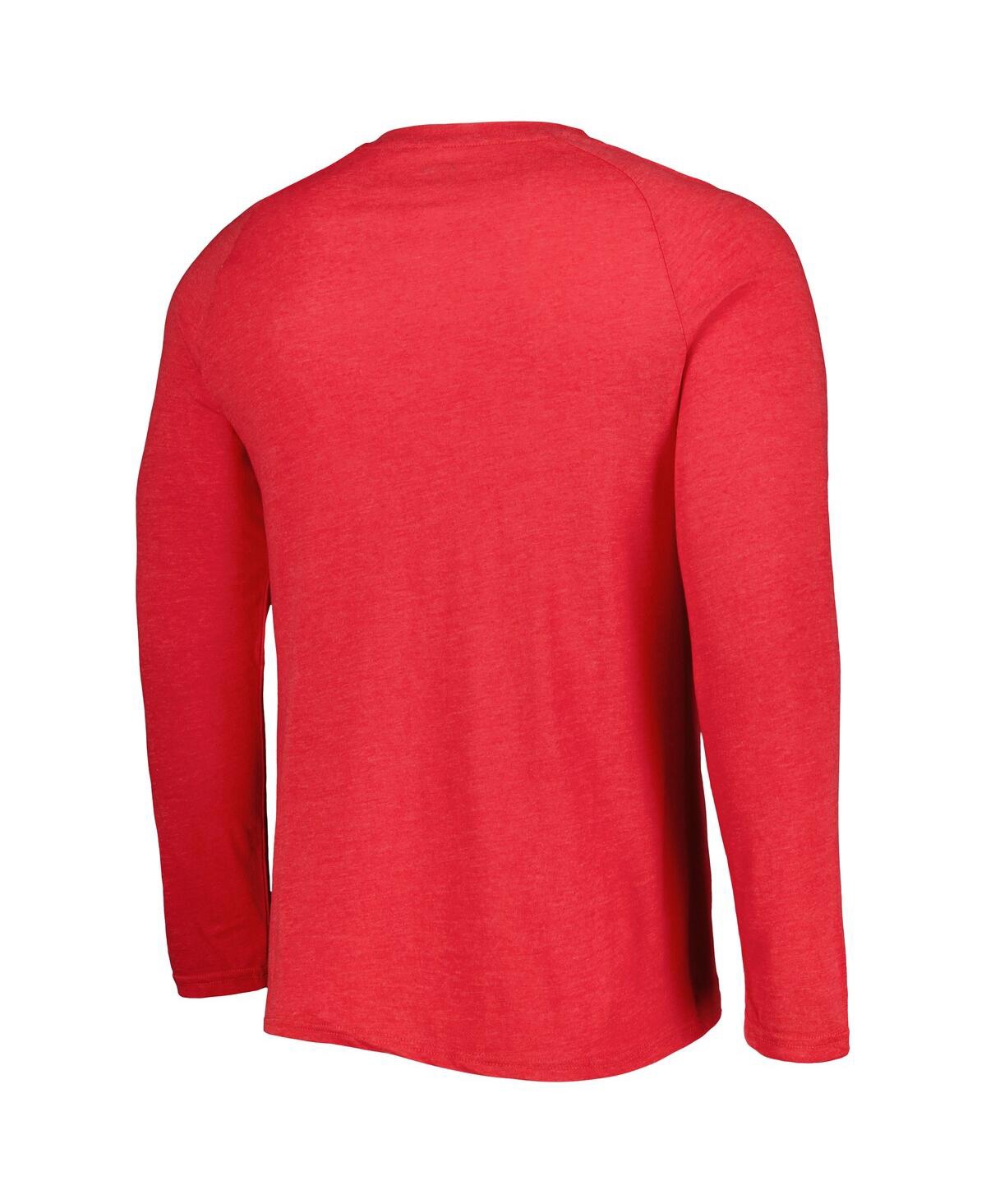 Men's Concepts SportDistressed Cincinnati Red Distresseds Inertia Raglan Long Sleeve Henley T-shirt - Heather Red