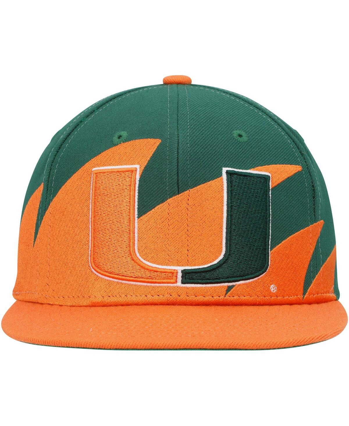 Men's Mitchell & Ness Green Miami Hurricanes Sharktooth Snapback Hat - Green