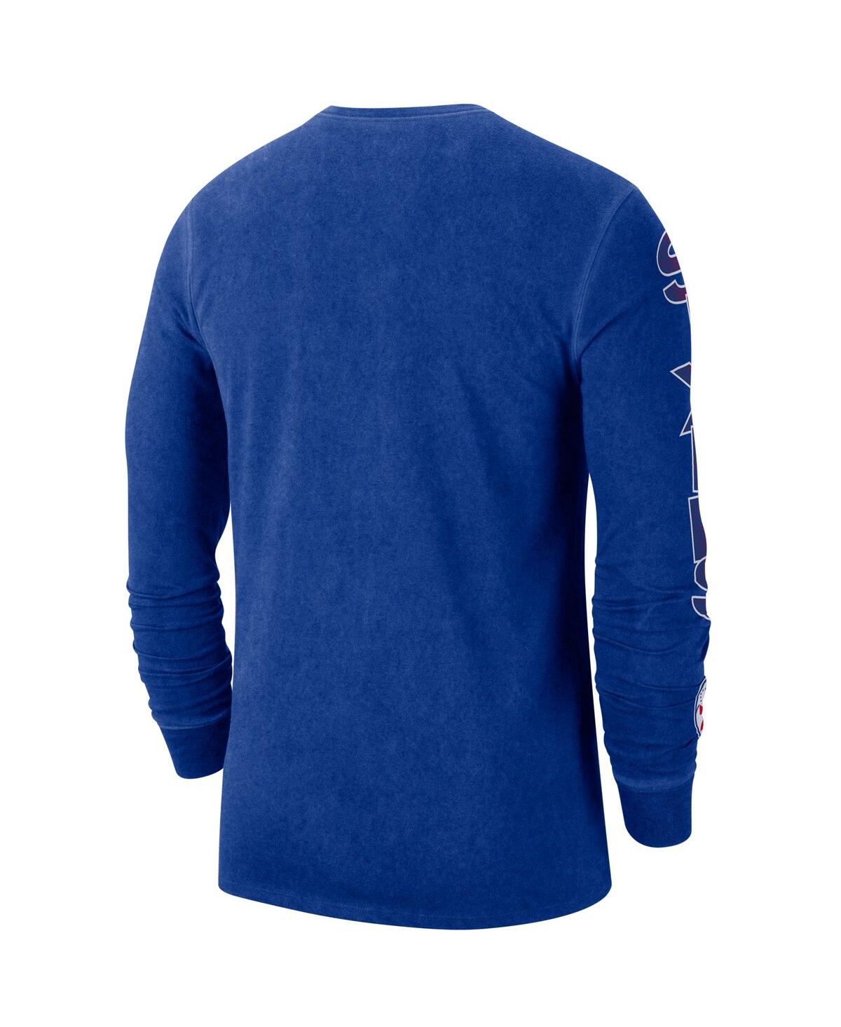 Nike Royal Philadelphia 76ers Courtside Retro Elevated Long Sleeve T-shirt In Royal