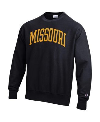Men's Black Missouri Tigers Arch Reverse Weave Pullover Sweatshirt