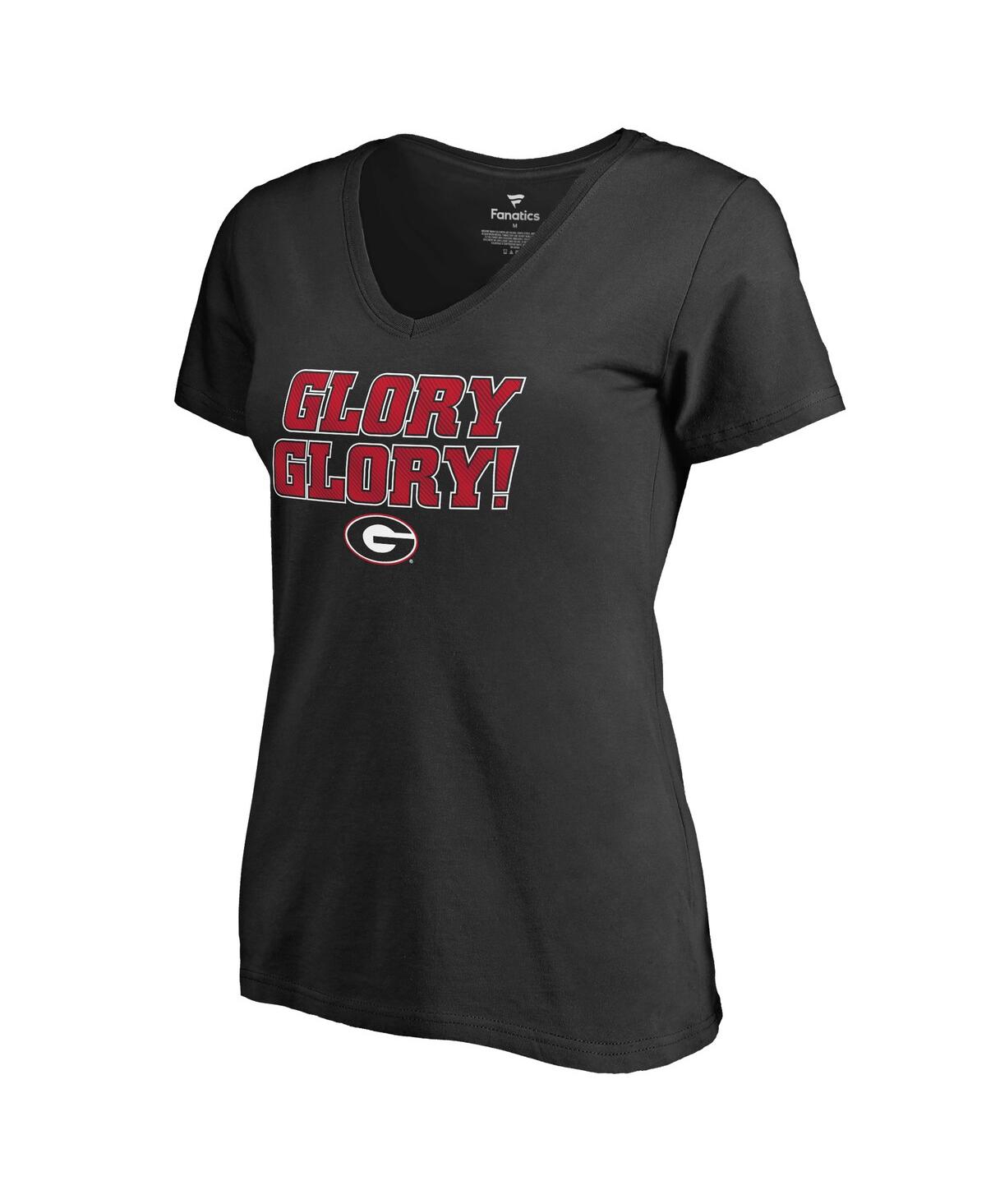 Women's FanaticsGeorgia Bulldogs Hometown Collection Glory Glory V-Neck T-shirt - Black
