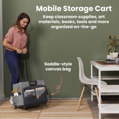 Universal Rolling Cart and Canvas Organizer - Black/Grey