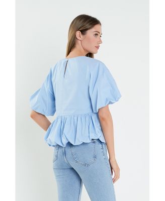 Women's Balloon Poplin Top