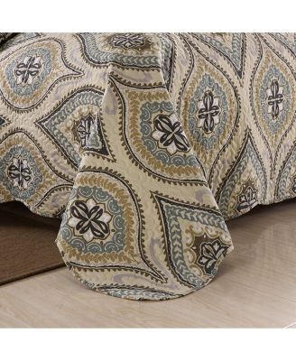 3 Piece Quilted Bedspread Quilt Set Lightweight Bedspread A16 - Queen