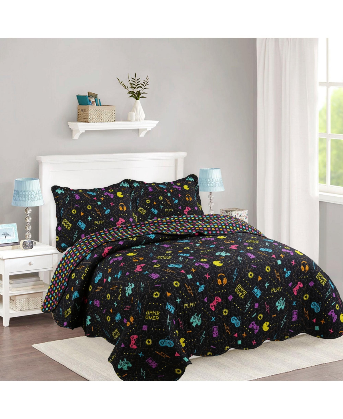 MarCielo Kids Boys Quilt Set Bedspread Coverlet Set A80 - Twin